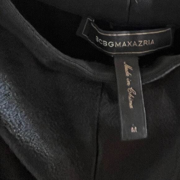 BCBGMAXAZRIA High Waist Faux Leather Trim Pant Leggings Black Size M - Picture 3 of 4